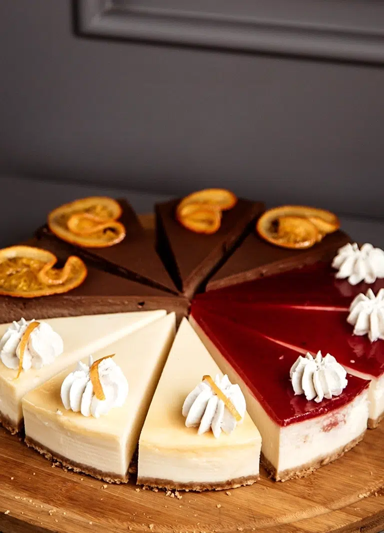 A Vanilla and Berry Cheesecake is part of a range of Premium Desserts And Sweets catered In Melbourne for guests at Corporate and Private Functions