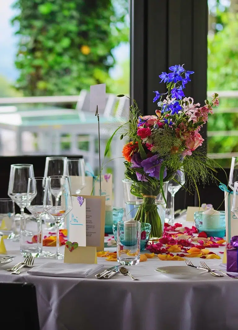 A beautiful table at a Private Function Venue Hire available through White Knight Catering Services
